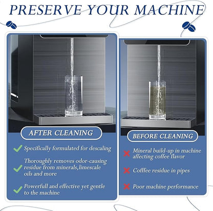 Anmumu Delonghi* Compatible Cleaning&Descaling Kit - 1 Bottle 200ML Descaling Solution with 2 Pack Coffee Filter Replacements DLSC002,Fits ECAM,Esam,ETAM Coffee Machines