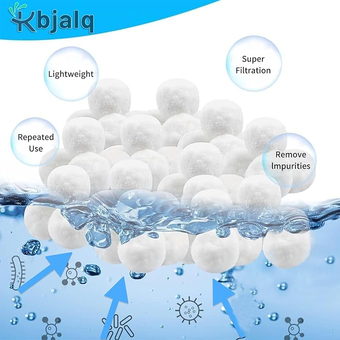 4.6 Lbs Pool Filter Balls for Sand Filter,Reusable Eco-Friendly Sand Filter Balls Equals 150 lbs Pool Filter Sand (4.6 Lbs,White)