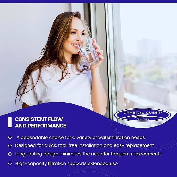 Crystal Quest Lead Water Filter Cartridge – Advanced Lead & Cyst Filtration, Durable PP Build, Steady Flow, Easy Installation, Long-Lasting Use, Fit for Crystal Quest Systems - 4-5/8" x 20"