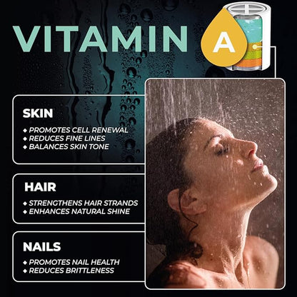 AquaHomeGroup Vitamin C E and A Shower Filter Cartridge with Mint Aroma - Reduces Chlorine and Chloramine - Supports Skin and Hair - Fits 15 and 20 Stage Filters