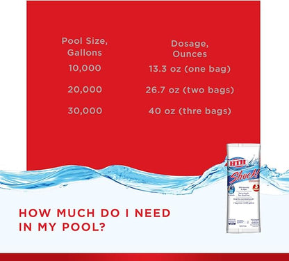 HTH 52017 Shock Treatment Swimming Pool Chlorine Cleaner, 13.3 oz, Regular