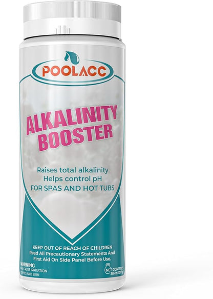 POOLACC Total Alkalinity Increaser for Hot Tub, Raises Alkalinity, Stabilizes pH Fluctuation, Keeps pH Balanced, Spa Maintenance Chemicals, 38oz