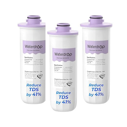 Waterdrop EWFR Water Filter Replacement for Waterdrop ED25TW TDS Reduction Rechargeable Electric Dispenser, Reduce TDS by 41%, Retains Key Minerals, Improve Flavor, 3 Pack