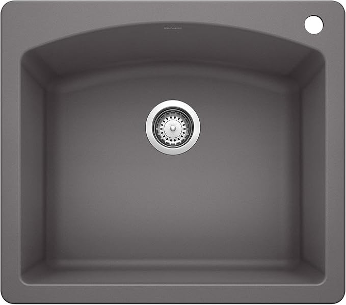 BLANCO, Cinder 441463 DIAMOND SILGRANIT Drop-In or Undermount Kitchen Sink, 25" X 22"