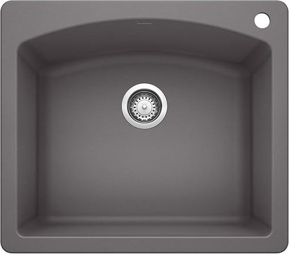 BLANCO, Cinder 441463 DIAMOND SILGRANIT Drop-In or Undermount Kitchen Sink, 25" X 22"