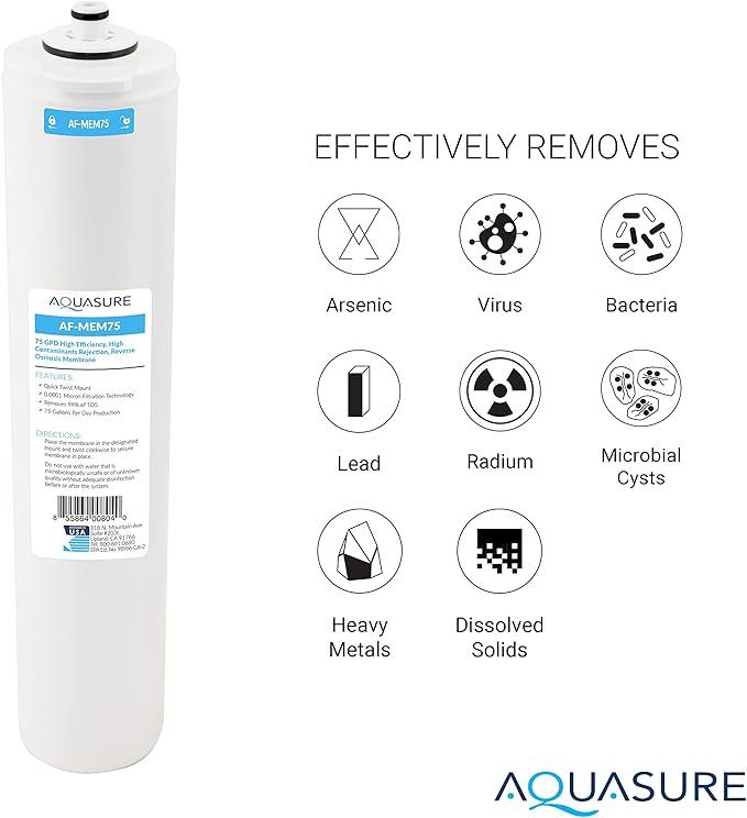 Aquasure Premier Series Complete 4-Stage with Alkaline Remineralizing Quick Twist Filter Replacement Cartridge Bundle Set AF-CP75ALK | Compatible with AS-PR75 Reverse Osmosis Water Filtration System