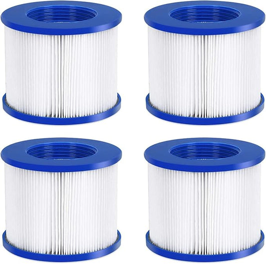 #WEJOY AquaSpa Easy Set Pool Spa Hot Tub Filter Replacement Cartridges for Type PM_SPA-P154_Grey/Black/White/Wine, Fold White Filter Paper for Many Massage Pool Models(4 PC) (PM_PG02000000084_Blue)