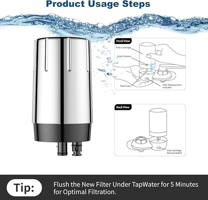 2 Pack Faucet Filter Replacement for Brita® Faucet Filter 36311 On Tap Water Filtration System Compatible with Brita® Replacement Filters 36313, FR-200, FF-100, Chrome