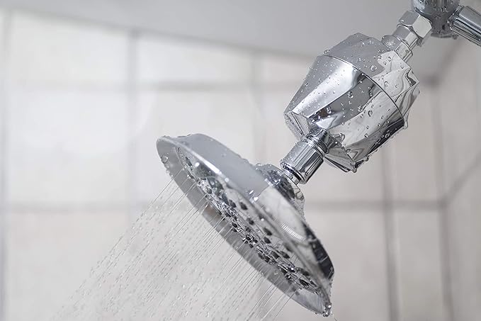AquaBliss HD Revitalizing Shower Filter - Latest High Output Filtration. 2X Vitamin C, Minerals for Luscious Hair, Skin & Nails - KDF/CS/VC for Reduced Chlorine, Sediment & Metals - Chrome (SF400)