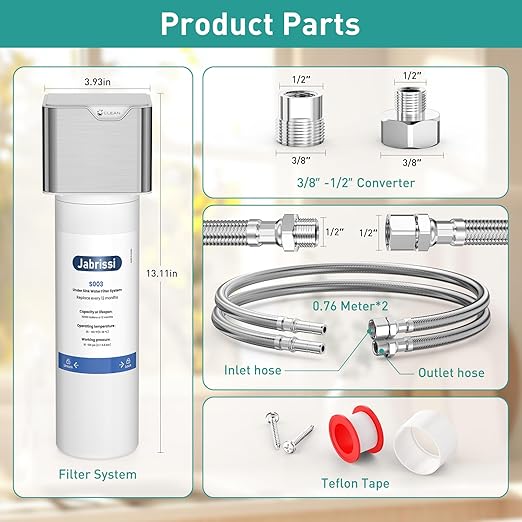Under Sink Water Filter, NSF/ANSI 42 & 372 Certified, 1 Years or 10000 Gallons Ultra, Removes Heavy Metals, Chlorine,Bad Taste & Odor, Direct Connect Undersink Water Filtration System