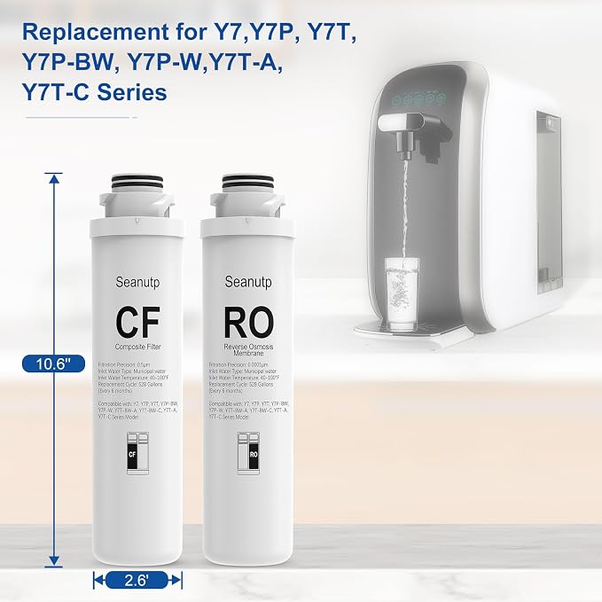 CF RO Replacement Filter Kit Compatible with SimPure Y7 Y7P Y7T