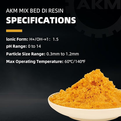 AKM Mixed Bed Deionized Di Resin Filter Fill, Use for Spotless Car Wash System Filter Change, 5 Liters