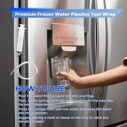 Refrigerator Cleaning Tool Kit - Frozen Water Pipe Tool - 36in - for Quickly and Easily Unfreeze Your Refrigerator Water Dispenser - Universal Works On All Fridge Brands