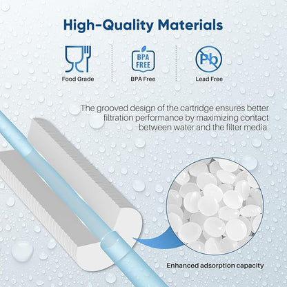 PUREPLUS AP810 Whole House Grooved Sediment Water Filter, Replacement Cartridge for 3M Aqua-Pure AP810, AP811, AP801,AP801-C, AP801T, AP801B, Whirlpool WHKF-GD25BB,WHKF-DWHBB,25 Micron 10"x4.5", 3Pack