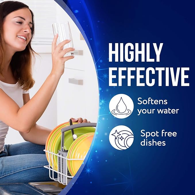 IMPRESA Coarse-Grain Dishwasher Salt - 80 Oz 100% Pure Formula & Softener Salt - Compatible With Miele, Bosch & Whirlpool Models & Dishwasher Water Softener