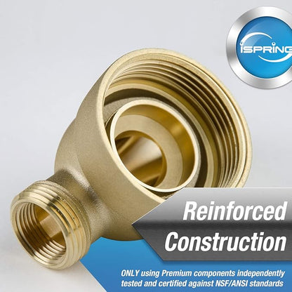 iSpring WGB32BM 3-Stage Whole House Water Filtration System & WSP50 WSP-50 WSP-50-Reusable Whole House Spin Down Sediment Water Filter 50 Micron, 1" MNPT + 3/4" FNPT, 50 Micron, Brass