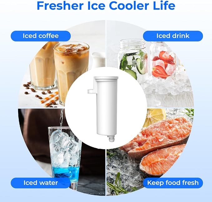 Waterdrop C33 Ice Maker Filter, Compatible with GE® Opal Ice Maker, 3 Pack | Replacement for GE® Profile Opal Nugget Ice Maker Filter, P4INKFILTR, with Ring Pull, NSF 42&372 Certified, 3 Pack