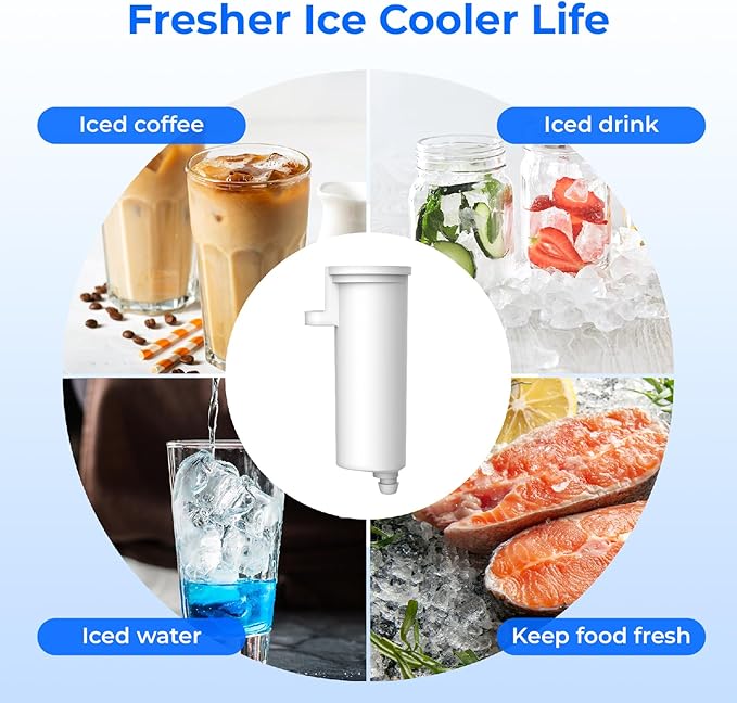 Waterdrop C33 Ice Maker Water Filter, Replacement for GE® Profile Opal Nugget Ice Maker Filter, P4INKFILTR, with Ring Pull, NSF 42&372 Certified, 3 Pack