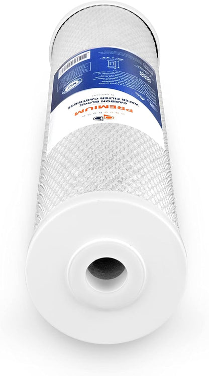 Aquaboon 5 Micron 20 x 4.5 Whole House Water Filter Replacement Cartridge Carbon Block Chlorine Reduction for 1-Stage Water Filtration System 1 Pack