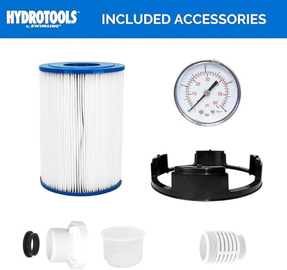 SWIMLINE HYDROTOOLS Above-Ground Pool Cartridge Filter, Sure-Flo 25 Sq Ft w/ 0.25 HP Pump, Pools up to 5500 Gallons
