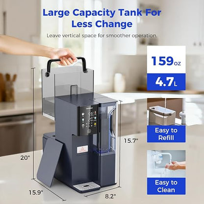 Reverse Osmosis Water Filter Countertop Hot and Cold RO System-3s Instant Hot, 6 Temp Settings, 7-Stage RO Water Filtration, NSF/ANSI372/42/58, Auto-Fill Pitcher, 3:1 Pure to Drain, C5-Blue