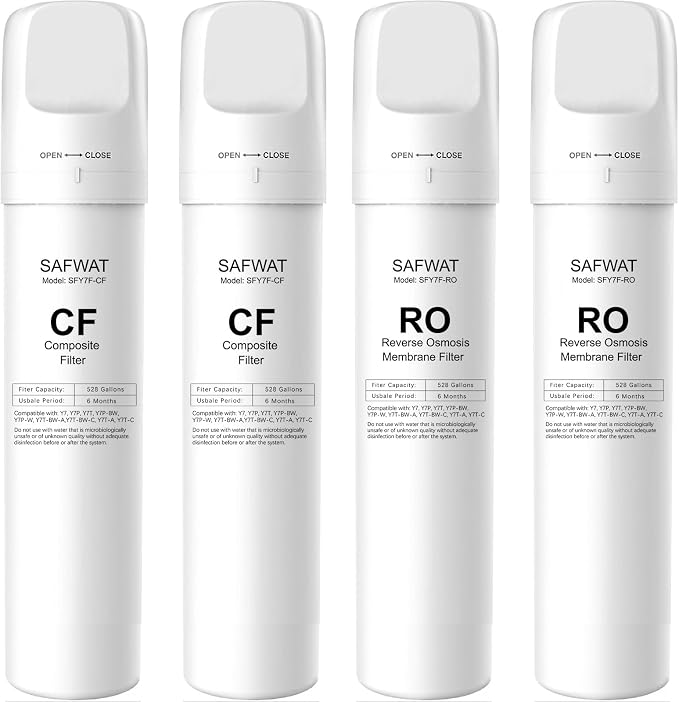 1-Year Filter Replacement Cartridge Compatible with SimPure Y7 Y7P Y7P-BW Y7P-W (2*CF + 2*RO)