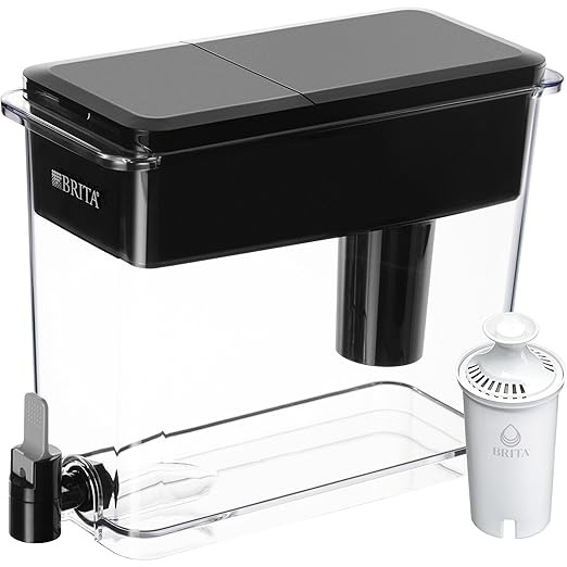 Brita UltraMax Large Water Dispenser with Standard Filter, BPA-Free, Reduces Copper, Cadmium and Mercury Impurities, Lasts 2 Months or 40 Gallons, 27-Cup