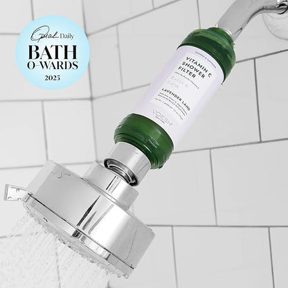 VOESH Vitamin C Shower Filter, Lavender Land, Shower Aromatherapy, Water Purifier, Water Softener, Vegan Probiotics, Spa Shower Head, Water Filter, Shower Self-Care