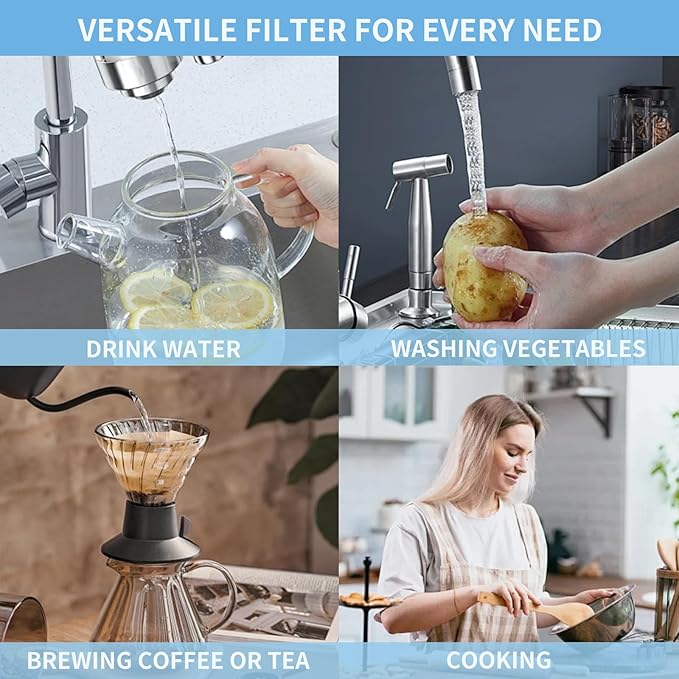 3 Pack Faucets Filters Cartridge(FR-200,FF-100)，Replacement for Brita® Faucet Filter,Water Filter Compatible with Brita® Faucet Filtration Systems- Chrome