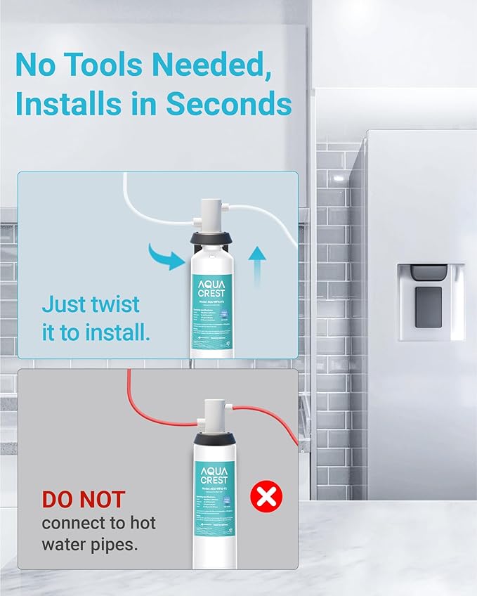 AQUA CREST F-2000 Water Filter, Replacement for InSinkErator® F-1000, F-2000, F-3000, AquaPure AP Easy C-Complete, 500 Gallons, NSF/ANSI 42