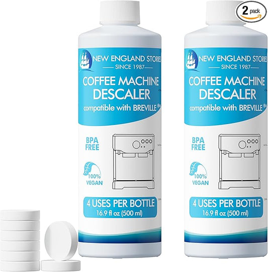 8 Uses Breville Compatible Descaling Solution, 2 Years Descaler Kit Come with 8 Cleaning Tablets, Maintenance Kit Specially Designed to Clean Breville Machines (4 Use Each Bottle, 2 Bottles)