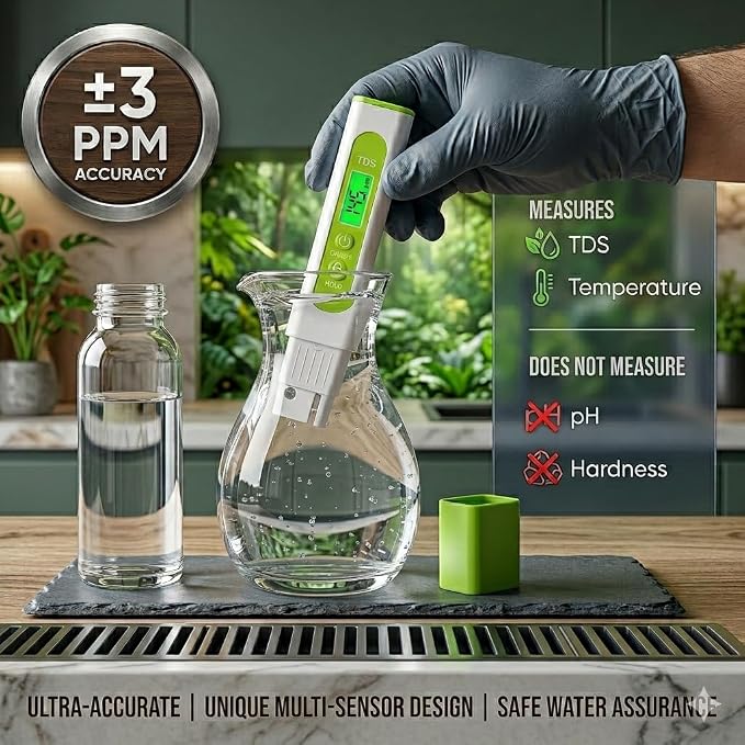 Green Piece Digital TDS Meter for Water Testing | Measures TDS & Temperature