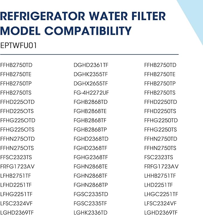MARRIOTTO EPTWFU01 Water Filter Replacement, Compatible with, EWF02, Pure Source Ultra II, 4 count