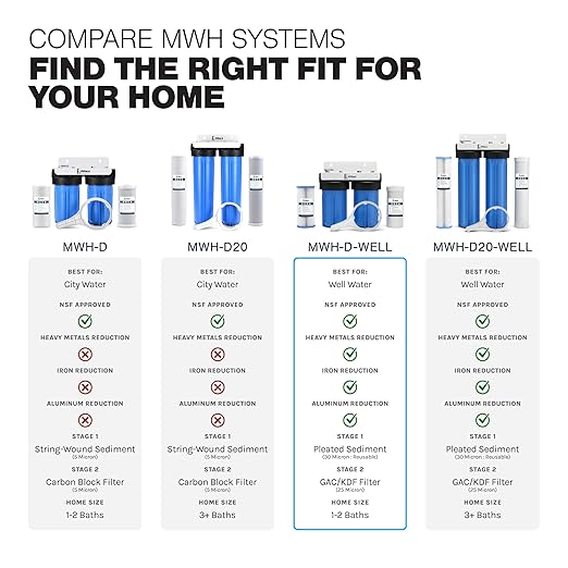 iFilters 2-Stage 10" Well Water Whole House Filtration Complete Commercial Grade System | Removes Sediment, Chlorine, Rust, Odor, Taste, Iron, Heavy Metals | Dual Stage with 1" Ports