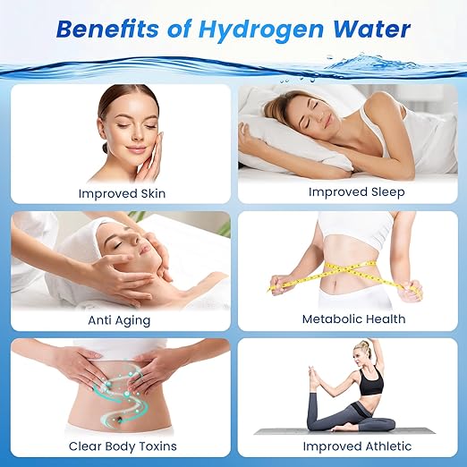 5000PPB Hydrogen Water Bottle, 3 in 1 Generator With SPE/PEM Electrolysis Technology, Water Ionizer Machine for Home, Office - White