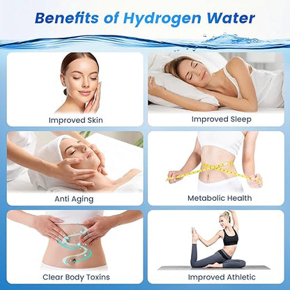 5000PPB Hydrogen Water Bottle, 3 in 1 Generator With SPE/PEM Electrolysis Technology, Water Ionizer Machine for Home, Office - White