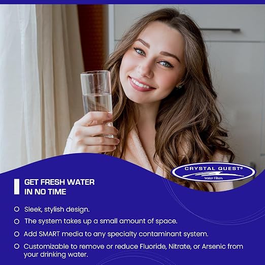 Nitrate Removal | Smart Classic Countertop Water Filter System | Black | Crystal Quest