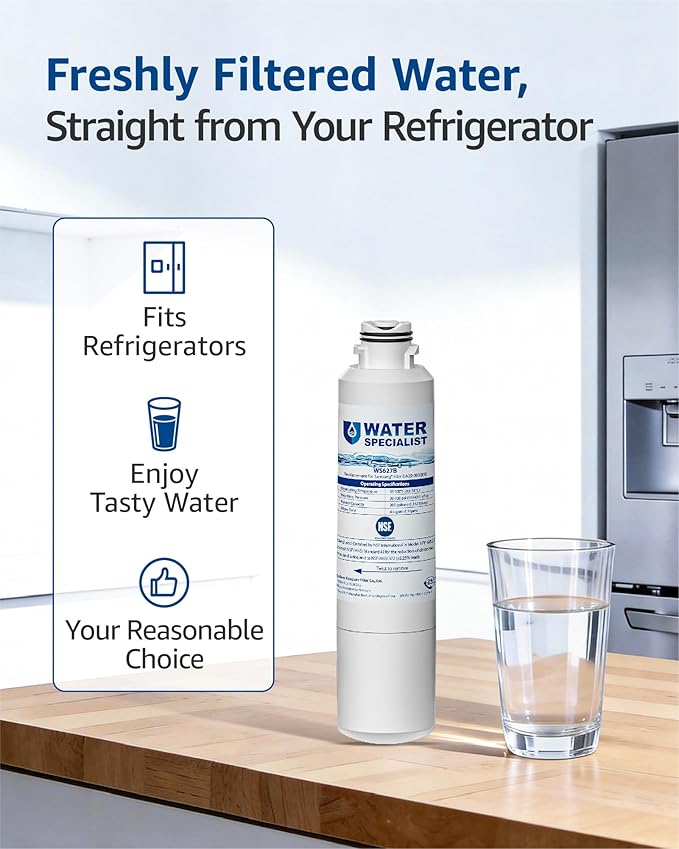 Waterspecialist DA29-00020B Replacement for Samsung® Water Filter DA29-00020B, HAF-CIN/EXP, DA29-00020B-1, HDX FMS-2, RS25J500DSR, RF28HMEDBSR, RF263BEAESR, RF4287HARS, DA97-08006A-1, 4 Filters