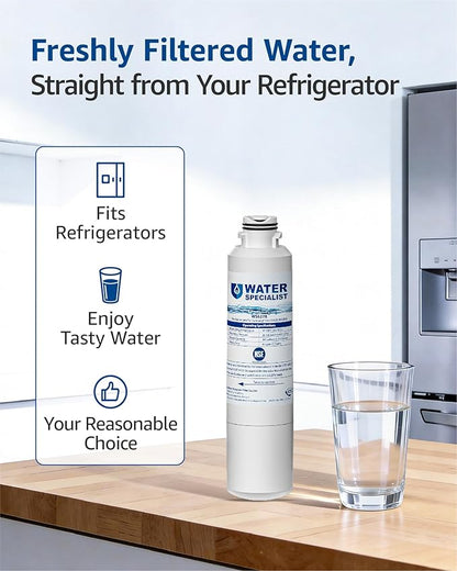 Waterspecialist DA29-00020B Replacement for Samsung® Water Filter DA29-00020B, HAF-CIN/EXP, DA29-00020B-1, HDX FMS-2, RS25J500DSR, RF28HMEDBSR, RF263BEAESR, RF4287HARS, DA97-08006A-1, 4 Filters