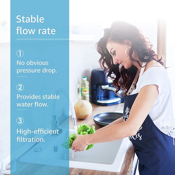 AQUA CREST DW80/90 Under Sink Water Filter, Replacement for Aqua-Pure® AP-DW80/90, AP-DWS1000, Kohler K-201-NA, Kohler K-202-NA, NSF/ANSI 42 Certified, 2 Pack, Model No.WF60-80/90