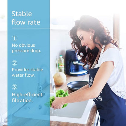 AQUA CREST DW80/90 Under Sink Water Filter, Replacement for Aqua-Pure® AP-DW80/90, AP-DWS1000, Kohler K-201-NA, Kohler K-202-NA, NSF/ANSI 42 Certified, 2 Pack, Model No.WF60-80/90