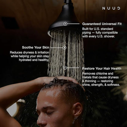 NUUD Replacement Filter For The NUUD Filtered Shower Head | Helps To Remove Chlorine, Heavy Metals & Contaminants for Healthier Scalp, Skin & Hair | High Pressure Shower Head Filter