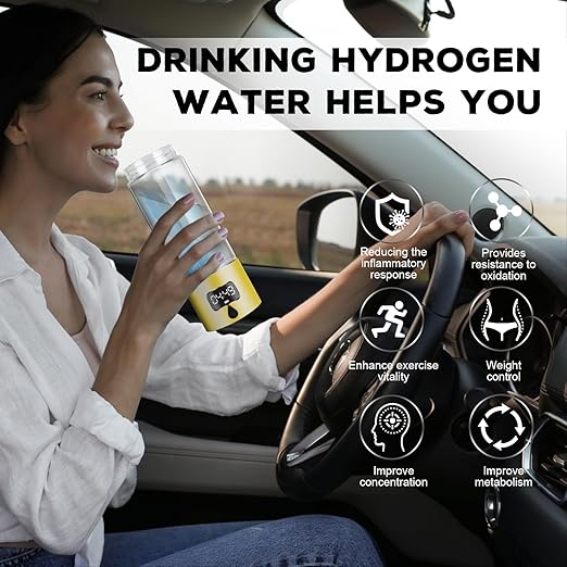 Hydrogen Water Bottle Generator with 4th Generation SPE/PEM Technology, Portable Hydrogen Water Ionizer Machine, Birthday,Xmas Gift for Husband,Wife,Lovers,Friends,Travel (Gold, 9.05in*Φ2.64in)