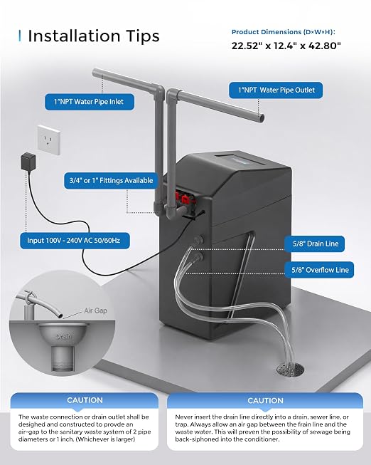 CS32 Pro 2026 Whole House Water Softener System 40,000 Grains | Smart WiFi App, 5 inch LED Color Touchscreen, Gen2 Up-Flow Regeneration Technology, Salt Level Reminder, Vacation Mode