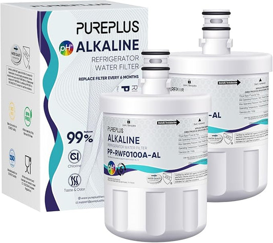 PUREPLUS Alkaline 5231JA2002A Replacement for LG LT500P, ADQ72910901, GEN11042FR-08, Kenmore 9890, 469890, HDX FML-1, ADQ72910907, LSC27925ST, LFX25974ST, LFX25973D, Refrigerator Water Filter, 2Pack