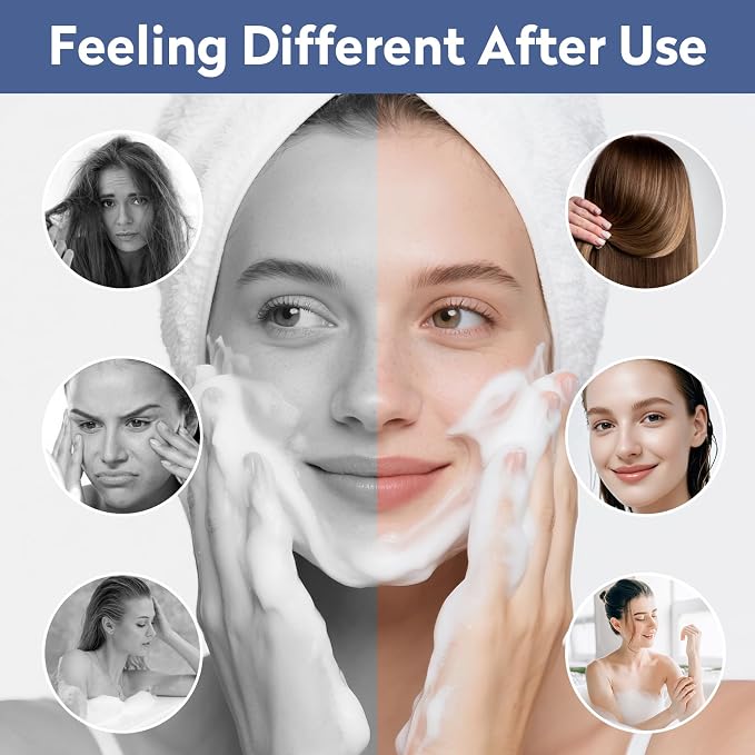 SINGSUO 2-Pack KDF Shower Head Filter Replacement Cartridge, Multi-Stage Showerhead Filter Refill Cartridge for Hard Water, Shower Head Cartridge to Remove Chlorine, Heavy Metals & Impurities
