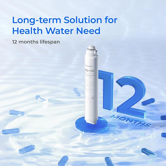 Waterdrop F1G Filter, Replacement for X8 & X8-PRO & X12-WCS & X12-Plus Reverse Osmosis System, [ NO Minerals Added ], 12-month Lifetime