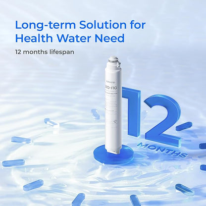 Waterdrop F1G Filter, Replacement for X8 & X8-PRO & X12-WCS & X12-Plus Reverse Osmosis System, [ NO Minerals Added ], 12-month Lifetime
