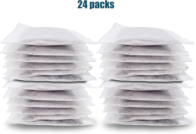 24 Pack Replacement Activated Charcoal Distiller Filters - Coconut Shell Activated Carbon Filter Sachets -Compatible with Megahome and other Countertop Distillers