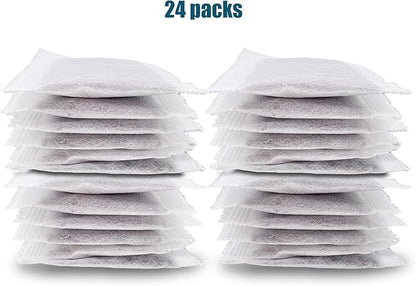 24 Pack Replacement Activated Charcoal Distiller Filters - Coconut Shell Activated Carbon Filter Sachets -Compatible with Megahome and other Countertop Distillers